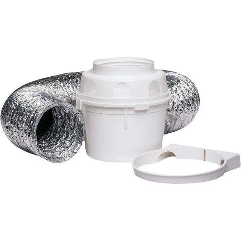Indoor Clothes Dryer Vent Kit With 4 Inch By 5 Foot ProFlex Duct For No Fuss Indoor Venting In Apartments Condos And RVs Includes Plastic Lint Reservoir And Two Adjustable Clamps UL Approved