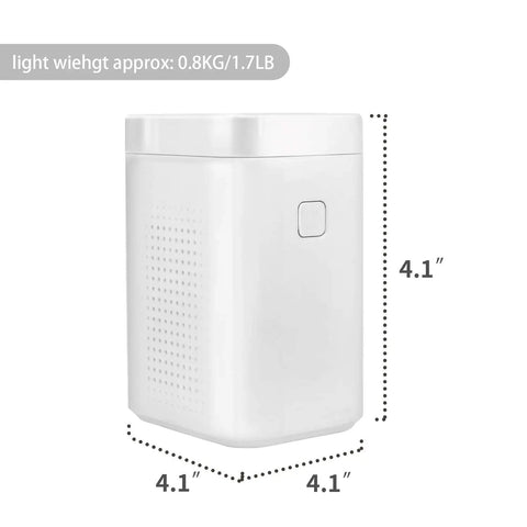 Compact white 200W Step Up Transformer 110V To 220V Voltage Converter for US to EU appliances, shown with dimensions 4.1x4.1x4.1 inches.