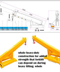 Workhorse 3 Ton Forklift Jib Boom Crane Telescopic Mount With Dual Forks 63 To 98 Inch Adjustable Carbon Steel Hoist Kit diagram and mounted view