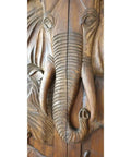 Hand Carved Elephant Doors in African Safari Style Dope Custom Size Interior Barn Door or Exterior Front Door Sliding or Pre Hung Hinged 71x34 Inches No Glass and Hardware Included with detailed elephant design.
