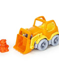 Eco Friendly Scooper Construction Truck Toy Made From Recycled Plastic, Kid Safe For Indoor And Outdoor Play, Bright Yellow And Orange