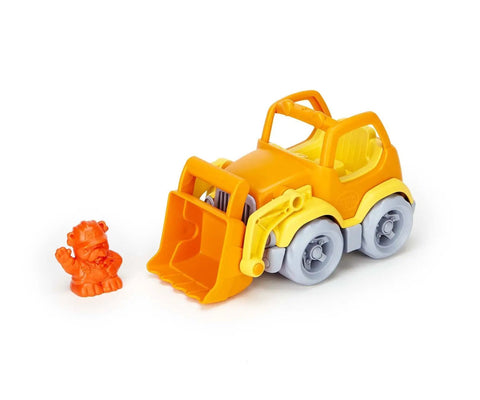 Eco Friendly Scooper Construction Truck Toy Made From Recycled Plastic, Kid Safe For Indoor And Outdoor Play, Bright Yellow And Orange
