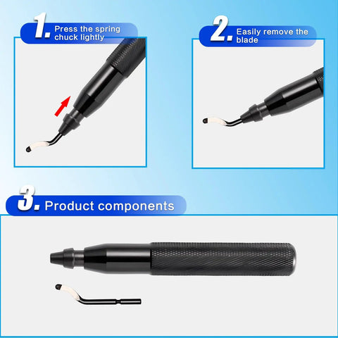 Deburring Tool With 11 HSS Swivel Blades For Metal 3D Prints And Resin Ideal For Plumbing Burr Removal Rust Resistant Coating