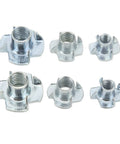 Heavy Duty Galvanized T Nuts Set One Hundred Ten Pieces Pronged Tee Nuts For Wood And Wet Environments Four Inch Five Sixteenths Inch