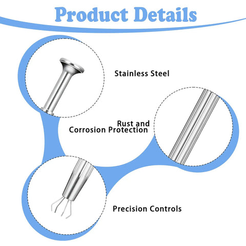 2 Pack Four Jaw Piercing Ball Grabber Tool For Jewelry Making And Small Parts Pickup Stainless Steel Ball Grabber Tweezers Diamond Claw Pickup Pen Precision Jeweler Helper For Gems Beads And Tiny Parts