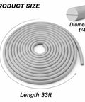 Heavy Duty Quarter Inch Backer Rod EPDM Closed Cell Foam Caulk Saver 33 Foot Coil displayed in a coil with a 1/4 inch diameter.