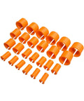 Pro Grade Pool Cue Tip Repair Tool With Durable Nylon Collet Sleeve For Stable Slip Resistant Tip Holding Quick Install And Swap, orange nylon sleeves