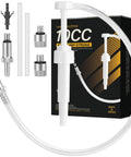Lower Unit Gear Oil Pump For Standard Quart Bottles With 28mm Caps, 10cc Per Stroke, 3/8 Metal Swivel, 8mm and 10mm Adapters, Hose
