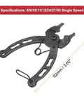2 In 1 Bicycle Chain Plier Tool Link Pliers For Quick Link Opening And Closing, Remover Pliers For 8 9 10 11 12 24 27 30 Speed Bike Chains, Heavy Duty Manganese Steel Construction, Portable Black in 92mm size