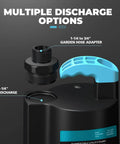 Image showing multiple discharge options for Submersible Water Pump 2250GPH for Basement Drainage and Pool Cleanup, Portable Electric Sump Pump