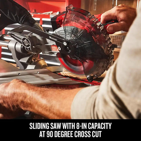 V20 Cordless Sliding Miter Saw 7 1 4 Inch With Single Bevel Includes Battery And Charger 3800 RPM Motor For Fast Clean Cuts Through Lumber Hardwood Trim And Baseboard Built Heavy Duty For Beast Mode Woodwork