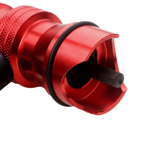Upgrade Your Gear With This Ultimate Durability Drill Adapter For Riveting That Slaps With 100 AntiCorro Coated Rivets Perfect For Trailer Hacks HVAC Fixes And Snagging Stuck Bolts In Hard Metal Jobs Fast red aluminum drill rivet adapter with black tip