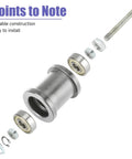 Exploded view of Mini Bike Chain Tensioner With One And Three Quarter Inch Roller Compatible With Coleman CT100U CC100X Motovox MBX10 MBX11