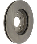 Centric C-Tek front brake rotor, vented gray metal disc with central hub and bolt holes