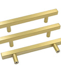 20 Pack 5 Inch Brushed Brass Cabinet Pulls T Bar Drawer Handles For Kitchen Cabinets And Cupboards Made From Stainless Steel With Smooth Edges