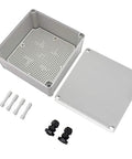 Beefy IP67 Sealed ABS Electrical Enclosure Box 6.89 Inches with mounting plate and two NPT cable glands.