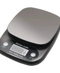 Digital kitchen scale with stainless steel platform, Pro 22Lb digital kitchen scale for meal prep and weight loss, display close-up.