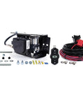 Premium Rock Solid Heavy Duty Air Spring Kit And Wireless Compressor Fits 2022 2026 Toyota Tundra components including compressor and wiring.