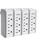 Pack of 4 Wall Mount Surge Protector With 3 AC Outlets And 2 USB Ports, Flat Rotating Plug, 918 Joule Protection, front view