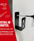 Installation of Beefy 2x4 Door Barricade Brackets Holds 700lbs 2 Pack Thick 3.5mm Iron U Brackets with drill.
