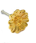 Vintage Gold Round Drawer Knobs Set Of 6 With Victorian Floral Pattern Black Accent, Zinc Construction, Screws Included