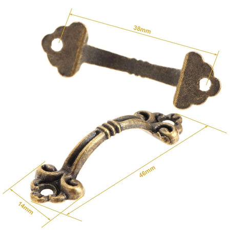 12 Pieces Antique Brass Drawer Pulls For Jewelry Boxes And Small Chests, Vintage Decorative Cabinet Handles Knobs With Mounting Screws