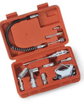 All-In-One Grease Gun Kit With Attachments And 90-Degree Swivel For Home Garage And Shop Industrial Quality Lubrication Accessory Set Fits Most Couplers Easy Connect Design For Fast Pro-Grade Maintenance in red case with hose and adapters visible