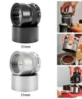 Pro Level Needle Coffee Tamper And Espresso Bed Leveler with black and silver designs, showing usage on espresso portafilter.