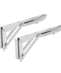 Stainless Steel Table Folding Shelf Bracket With Auto Locking Hinge wall mounted, triangular support side view, 240mm length