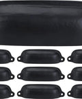Set of 10 cast iron bin pulls, 3.5 inch, vintage black cabinet handles for kitchens and dressers, rustic antique finish, with screws