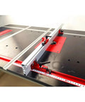 Universal Aluminum Router Table Insert Plate 200X300Mm 8Mm Thick With Protective Cover mounted on a router table.