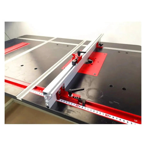 Universal Aluminum Router Table Insert Plate 200X300Mm 8Mm Thick With Protective Cover mounted on a router table.