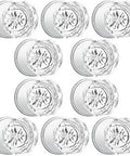 10 Pack Diamond Shaped Non Turning Interior Dummy Door Handles In Slick Chrome Finish For Closet And Cloakroom, Crystal Look