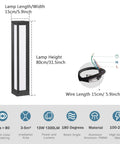 Outdoor Path Light 31.5 Inch Modern Landscape Bollard Lighting For Garden Pathway And Driveway dimensions and wiring details