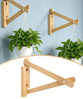 Beefy Wooden Shelf Bracket Heavy Duty Wall Mount Support For Everyday Minimalist Modern Interiors With Pre Drilled Wire Routing 27cm