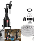 Two In One Dust Cyclone Vacuum Cleaner With Wall Mount Or Castor Wheels Space Saving Workshop Dust Collector with accessories