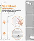 Cordless Floor Lamp With 5000mAh Rechargeable Battery, Adapter Included, Portable Gooseneck Light For Bedroom Reading And Camping