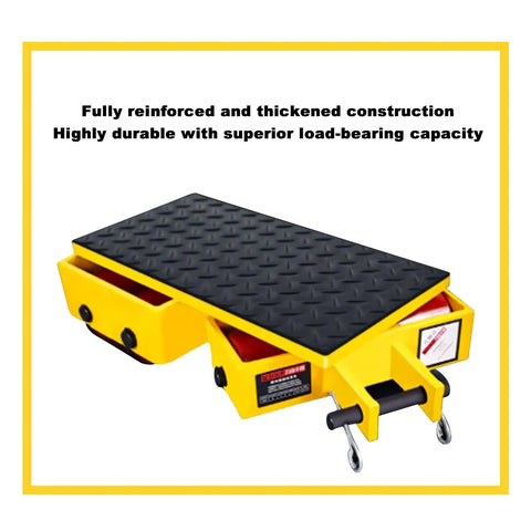 Rock Solid Heavy Duty Machinery Skates With Premium Polyurethane Wheels For Stress Free Shop Hauling And Gear Relocation No Sweat Slip Resistant Design For Pro Workshop Grind, yellow with durable design.