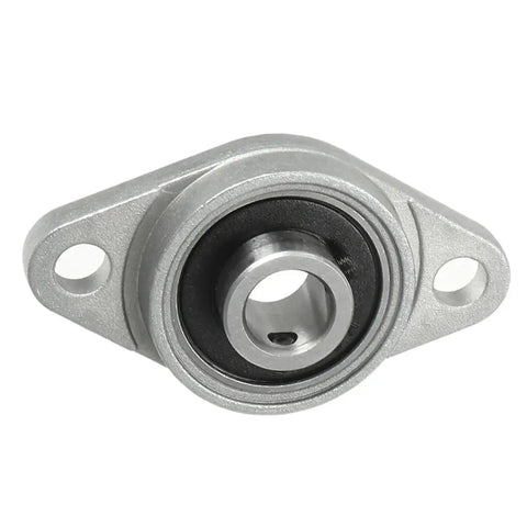 8Pcs Heavy Duty Pillow Block Bearings 8mm Bore Zinc Alloy Housing Rhombic Flange Self Aligning Industrial Equipment Parts Pro Build Quality Works For Motor Machinery Loads Reliable Daily Grind Support System Shop Setup Looks Rad Smooth Forever. single silver 8mm bore pillow block bearing with flange