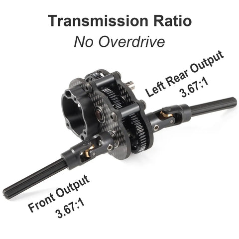 Carbon Fiber OD 3 Transmission Overdrive Gearbox 18.6 Front OD For 1 To 10 RC Crawler LCG Chassis Comp Rigs Right Motor Version Ultra