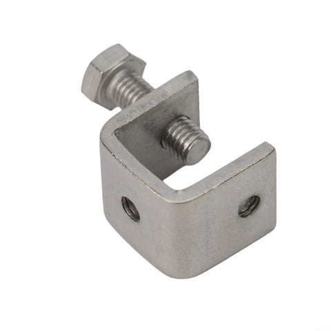 Stainless Steel C Clamps For Welding And DIY Woodworking Crafts 20mm Silver Metal Clamping Tools Heavy Duty Grip close-up of hardware