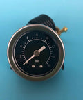 16 Bar Espresso Pressure Gauge For Home Baristas And Small Cafes Pro Grade Metal Espresso Pressure Meter Tool For Precision Coffee Brewing Boss Level Durable Gauge For Espresso Machines And Maker Components. Front view of black metal 16 bar espresso gauge