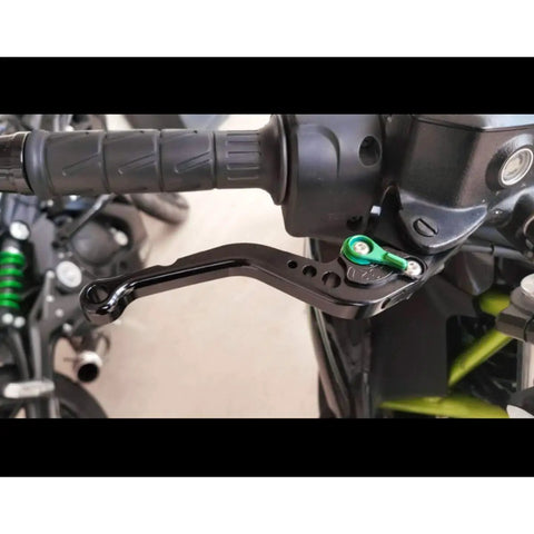 Adjustable Short Brake And Clutch Levers For Kawasaki Z900 Ninja 650 Z650 Ergonomic Anodized 6061 Aluminum motorcycle part in black.