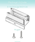 Clear Acrylic Sliding Shower Door Bottom Guide Roller Track For 3/8 Inch Glass With Screws Quick Swap Slick Ride Replacement Hardware For Bath Tubs Dead Nuts Compatible No Fuss Setup with included screws.