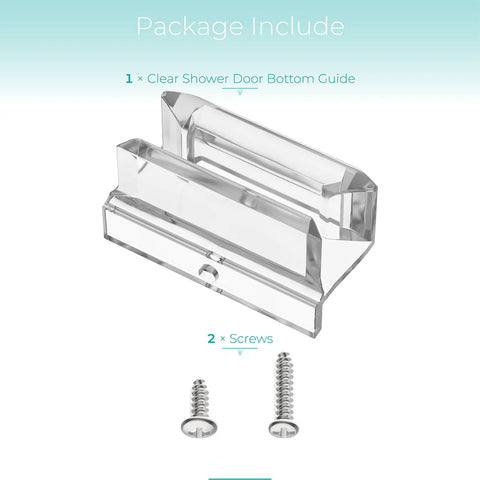 Clear Acrylic Sliding Shower Door Bottom Guide Roller Track For 3/8 Inch Glass With Screws Quick Swap Slick Ride Replacement Hardware For Bath Tubs Dead Nuts Compatible No Fuss Setup with included screws.
