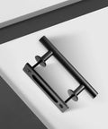 2 Pack 10 Inch Sliding Barn Door Handles And Pulls, Rustic Double Sided Hardware Set, Heavy Duty, Matte Black Powder Coat Finish, Easy Install
