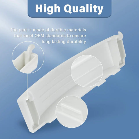 High quality heavy duty dryer door handle replacement for stackable dryers that fits GE and Kenmore, durable plastic material.