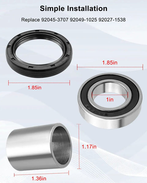 Front Axle Suspension Knuckle Wheel Bearing Collar Kit For Mule ATV Direct Fit Replacement For Kawasaki KAF620 KAF590 2510 3010 4010