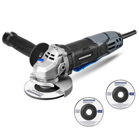 6 Amp 4-1/2 Inch Angle Grinder With 3 Grinding Wheels, Tool-Free Guard Adjustment, Onboard Wrench Storage, Powerful Motor