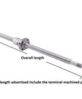 Pro Grade CNC Ball Screw Kit SFU2010 2000mm Long 20mm Diameter With Ball Nut, Ball Nut Housing, End Supports BK BF15 And Coupler For Ultra Smooth, Low Noise High Precision Machining length diagram